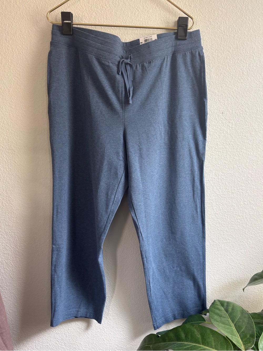 Karen Scott Women's Capri Joggers Slate Blue PXL NWT 95% Cotton Athletic Casual